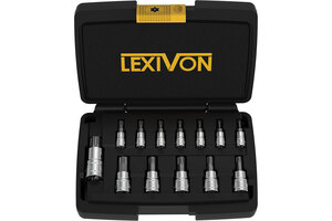 LEXIVON Torx Bit Socket Set | 13-Piece Star T8 - T60